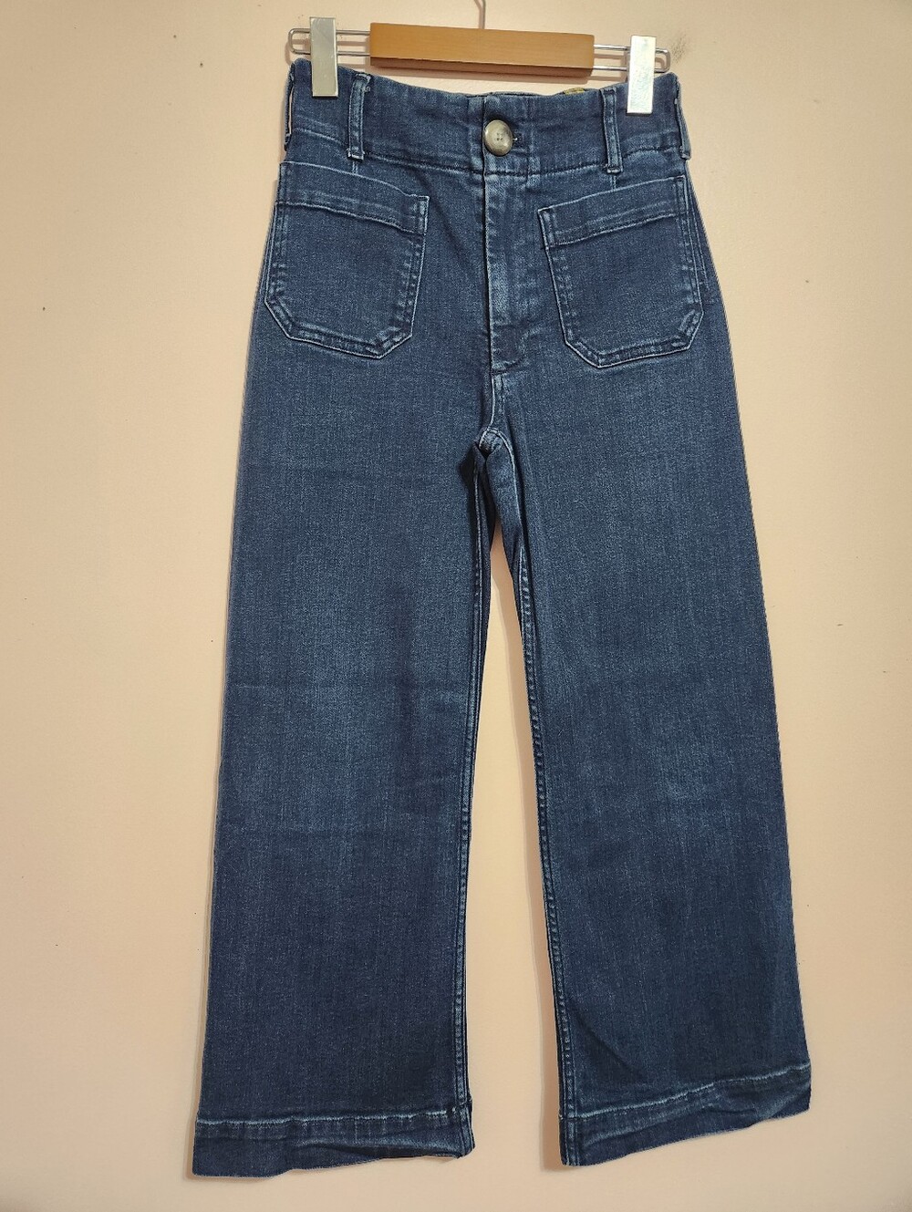 Anthropologie Maeve The Colette Cropped Wide Leg Jeans High Rise Denim Y2K